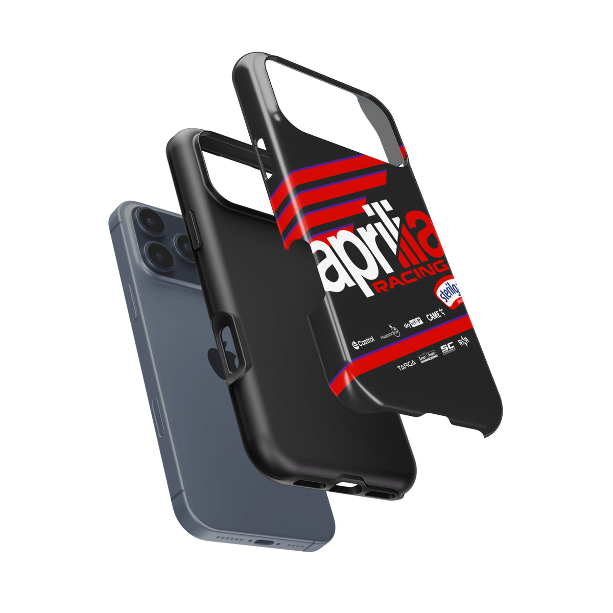 Aprilia Racing MotoGP 2025 Phone Case – Red & Black Striped Design for Google & Android Devices