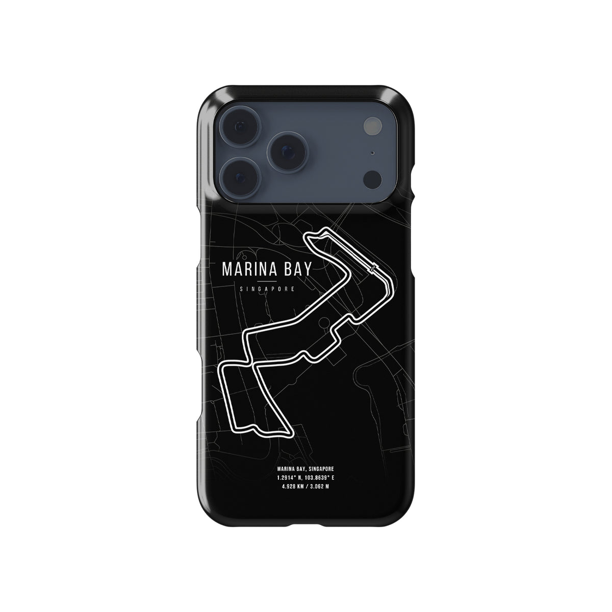 Marina Bay F1 Track Map Grand Prix Formula 1 racing iPhone case view 1