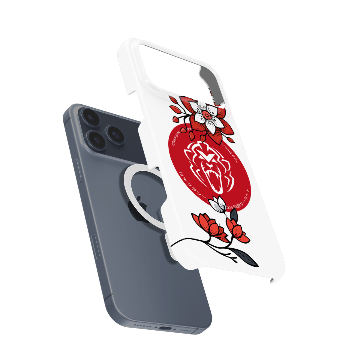 Max Verstappen 2025 F1 Japanese GP Helmet Edition – Sakura Spirit Formula 1 racing iPhone case view 4