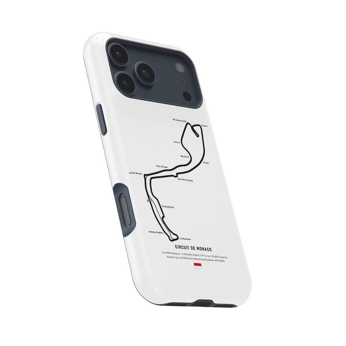 Monaco GP – Circuit de Monaco Track Map Design Formula 1 racing iPhone case view 8