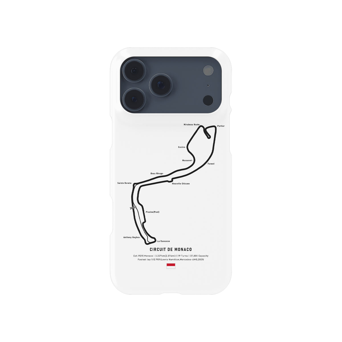 Monaco GP – Circuit de Monaco Track Map Design Formula 1 racing iPhone case view 1