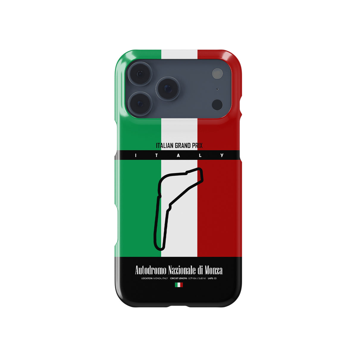 Monza Grand Prix – Circuit of Legends Track Map Formula 1 racing iPhone case view 1