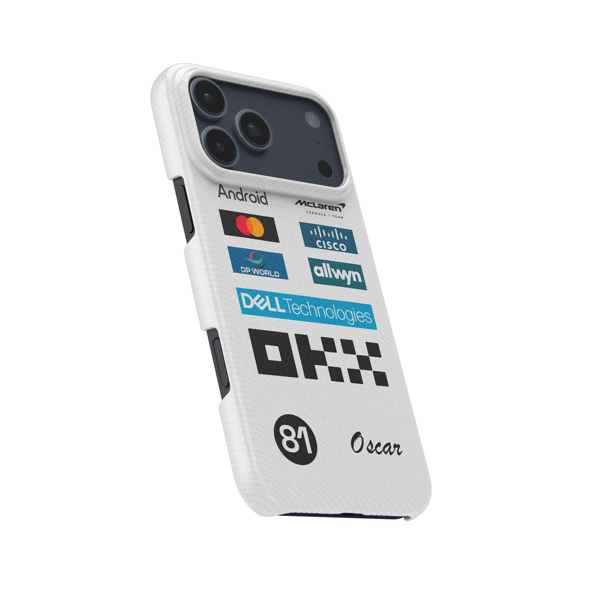 Oscar Piastri 2025 Monaco GP – McLaren White Race Suit Edition Formula 1 racing iPhone case view 5