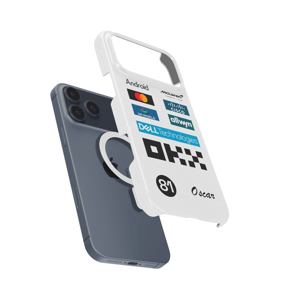 Oscar Piastri 2025 Monaco GP – McLaren White Race Suit Edition Formula 1 racing iPhone case view 4