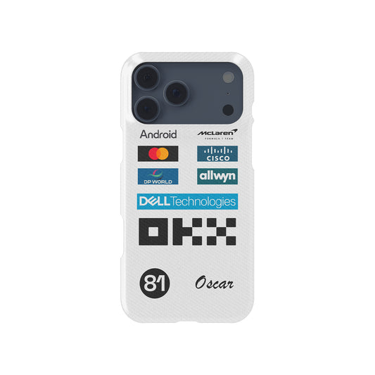 Oscar Piastri 2025 Monaco GP – McLaren White Race Suit Edition Formula 1 racing iPhone case view 1