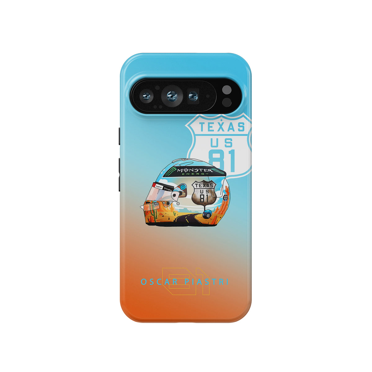 Oscar Piastri USA Grand Prix Helmet Case - Compatible with Google, OnePlus, Xiaomi, and Huawei