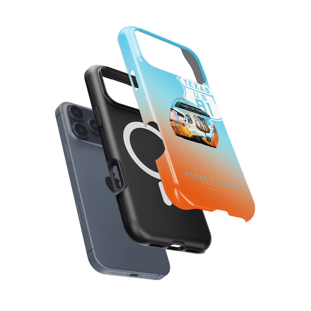 Oscar Piastri USA Grand Prix Helmet Case - Compatible with Google, OnePlus, Xiaomi, and Huawei