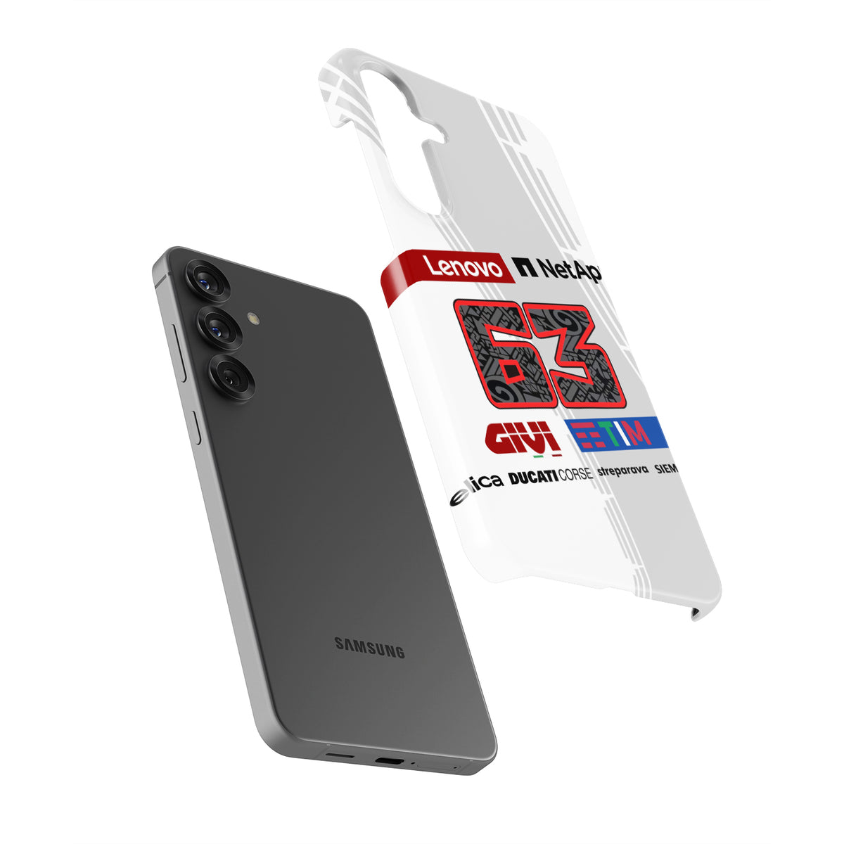 Pecco Bagnaia #63 Prototype White - Samsung Galaxy Case
