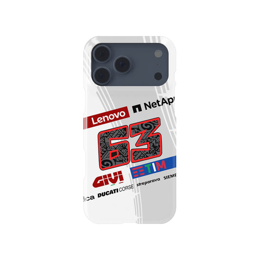 Pecco Bagnaia #63 White Winter Test Livery - iPhone Case