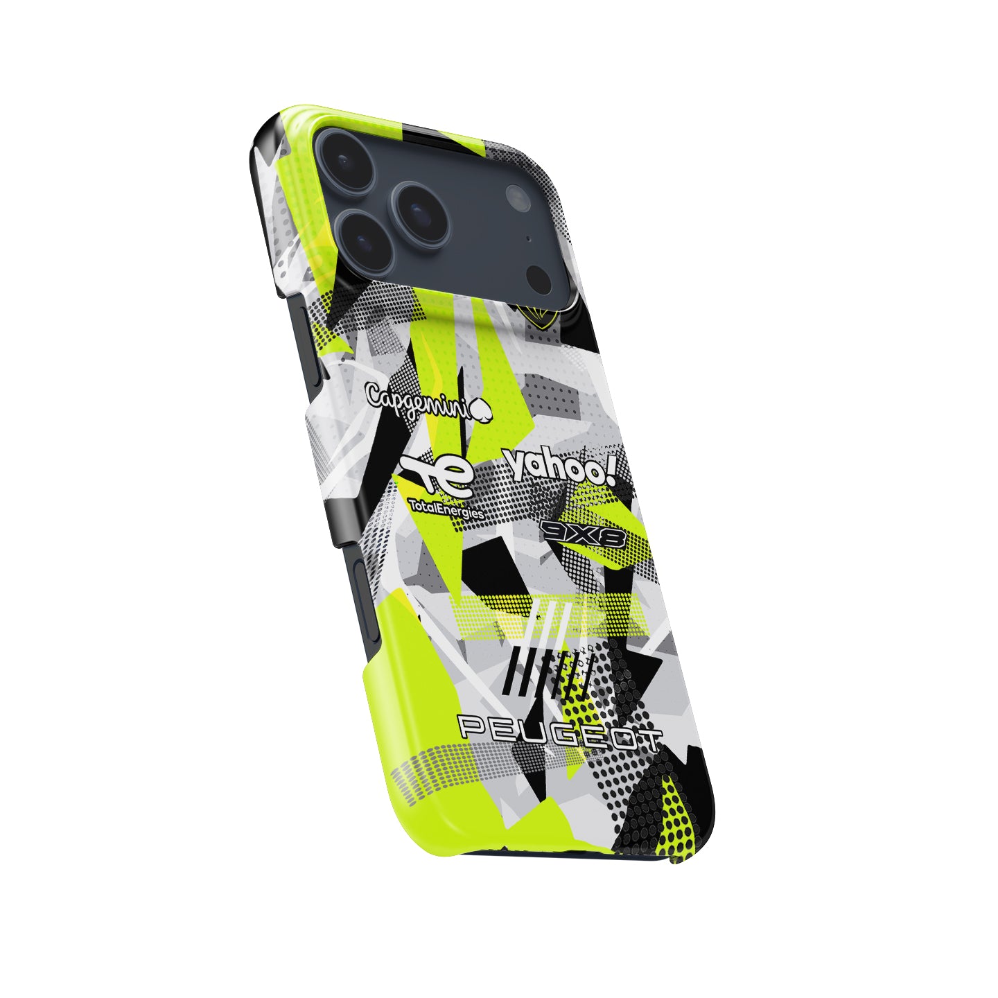 Peugeot 9X8 Hypercar Phone Case – Fragmented Pattern Design