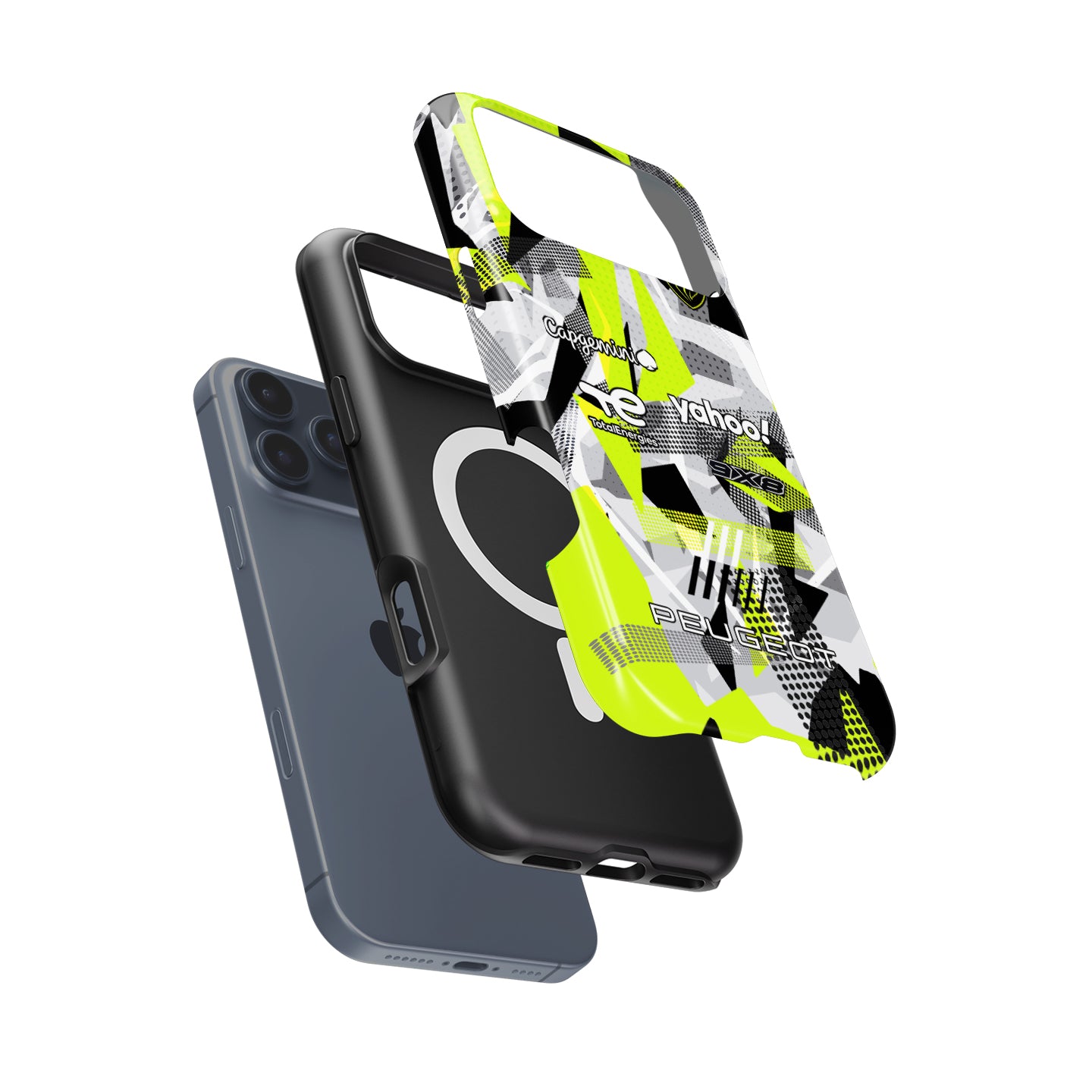 Peugeot 9X8 Hypercar Phone Case – Fragmented Pattern Design