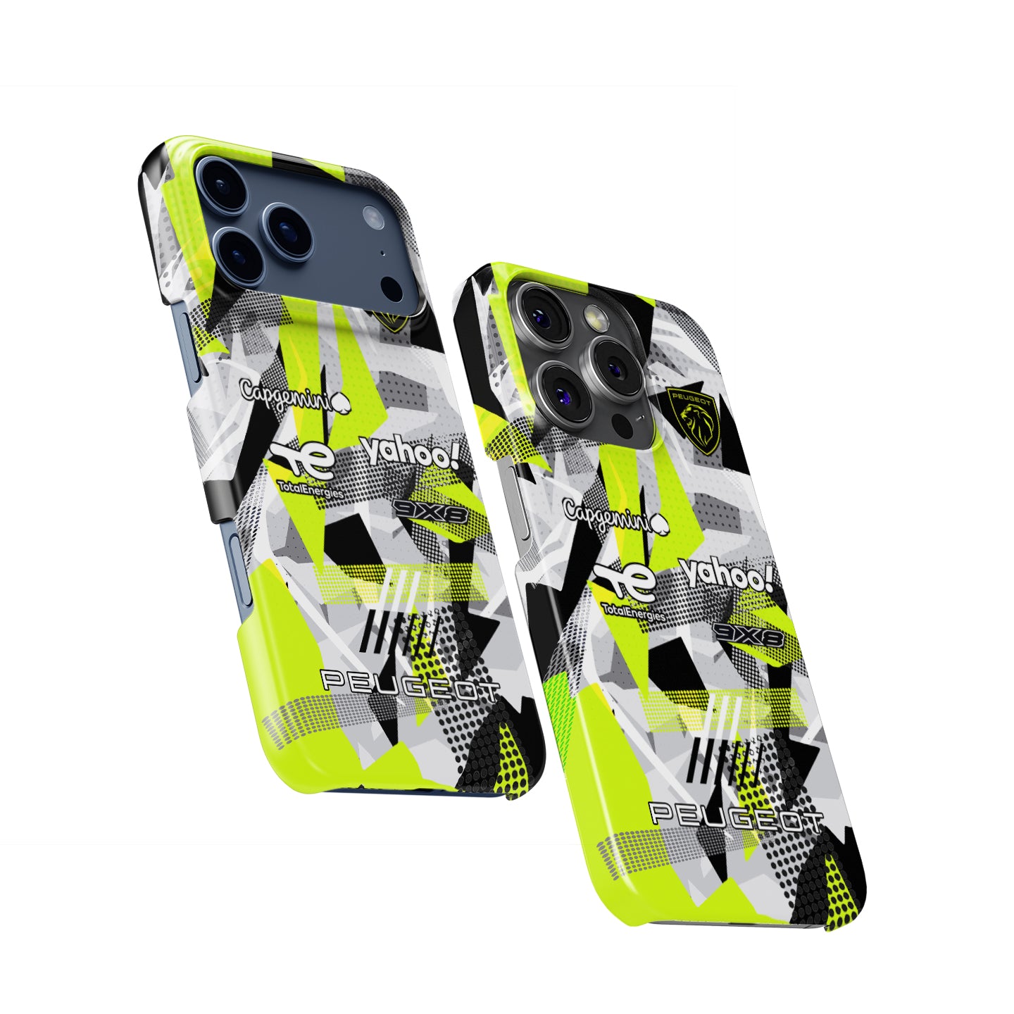 Peugeot 9X8 Hypercar Phone Case – Fragmented Pattern Design