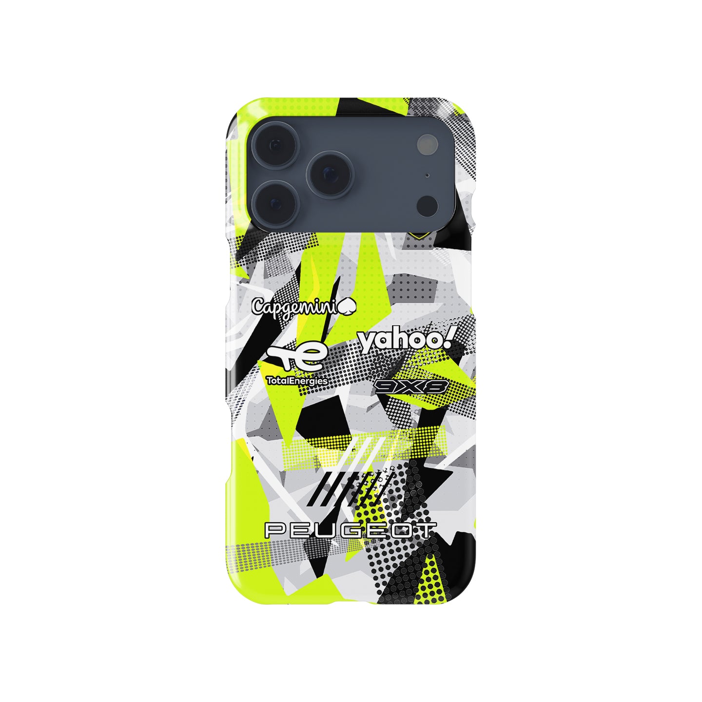 Peugeot 9X8 Hypercar Phone Case – Fragmented Pattern Design
