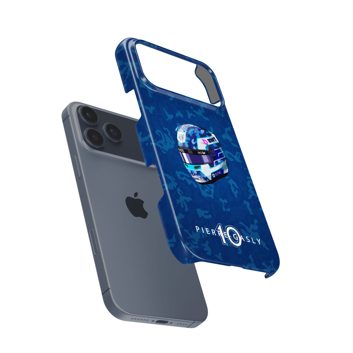 Pierre Gasly 2025 Helmet – French Heritage Edition Formula 1 racing iPhone case view 3