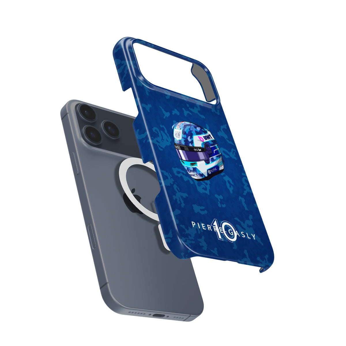 Pierre Gasly 2025 Helmet – French Heritage Edition Formula 1 racing iPhone case view 4