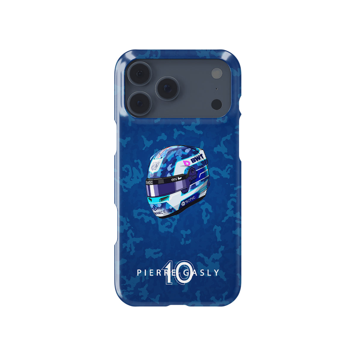 Pierre Gasly 2025 Helmet – French Heritage Edition Formula 1 racing iPhone case view 1