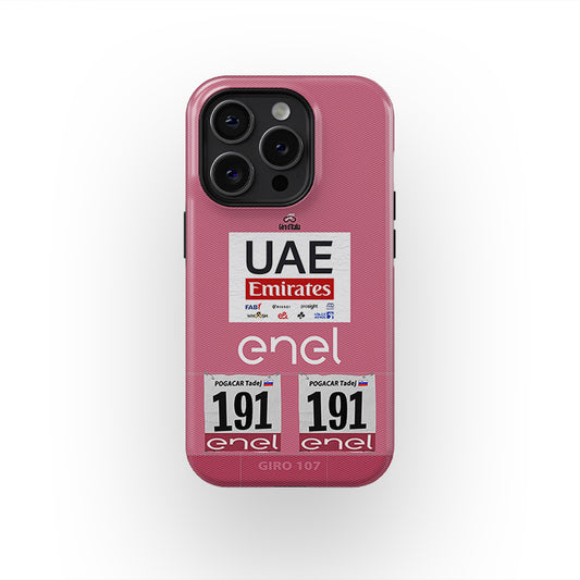 Tadej Pogacar 2024 Giro d'Italia Funda para teléfono con camiseta rosa de DIZZY