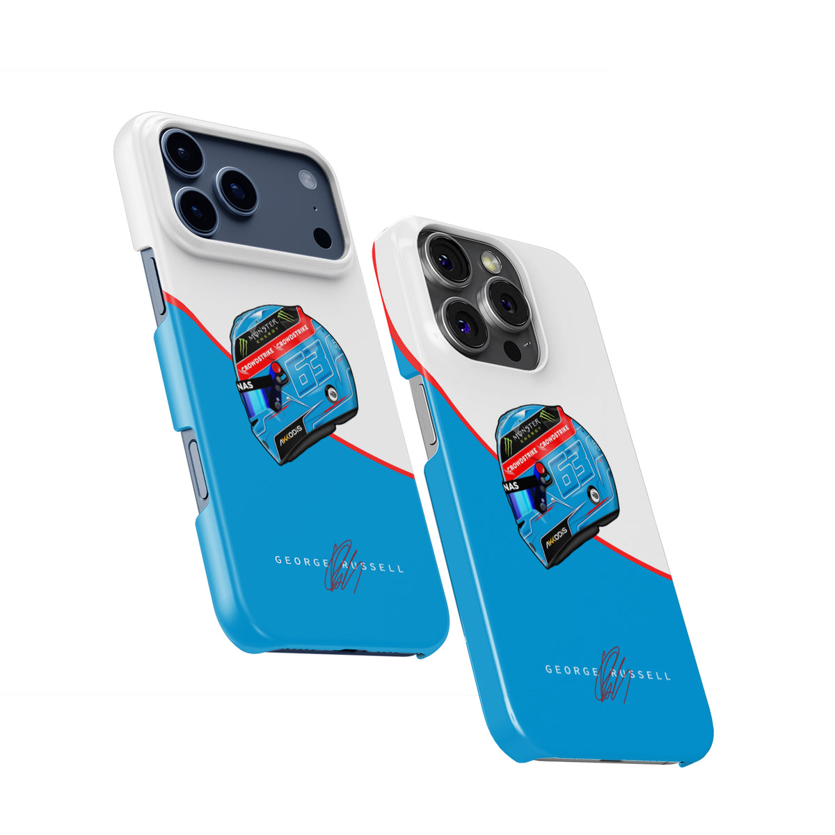 George Russell GR63 2023 Helmet Formula 1 racing iPhone case view 2
