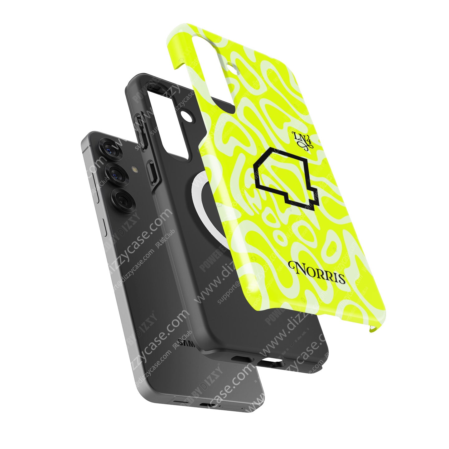Lando Norris GRANDSTAND ’25 Phone Case – Fluoro Lime Edition for Samsung Galaxy
