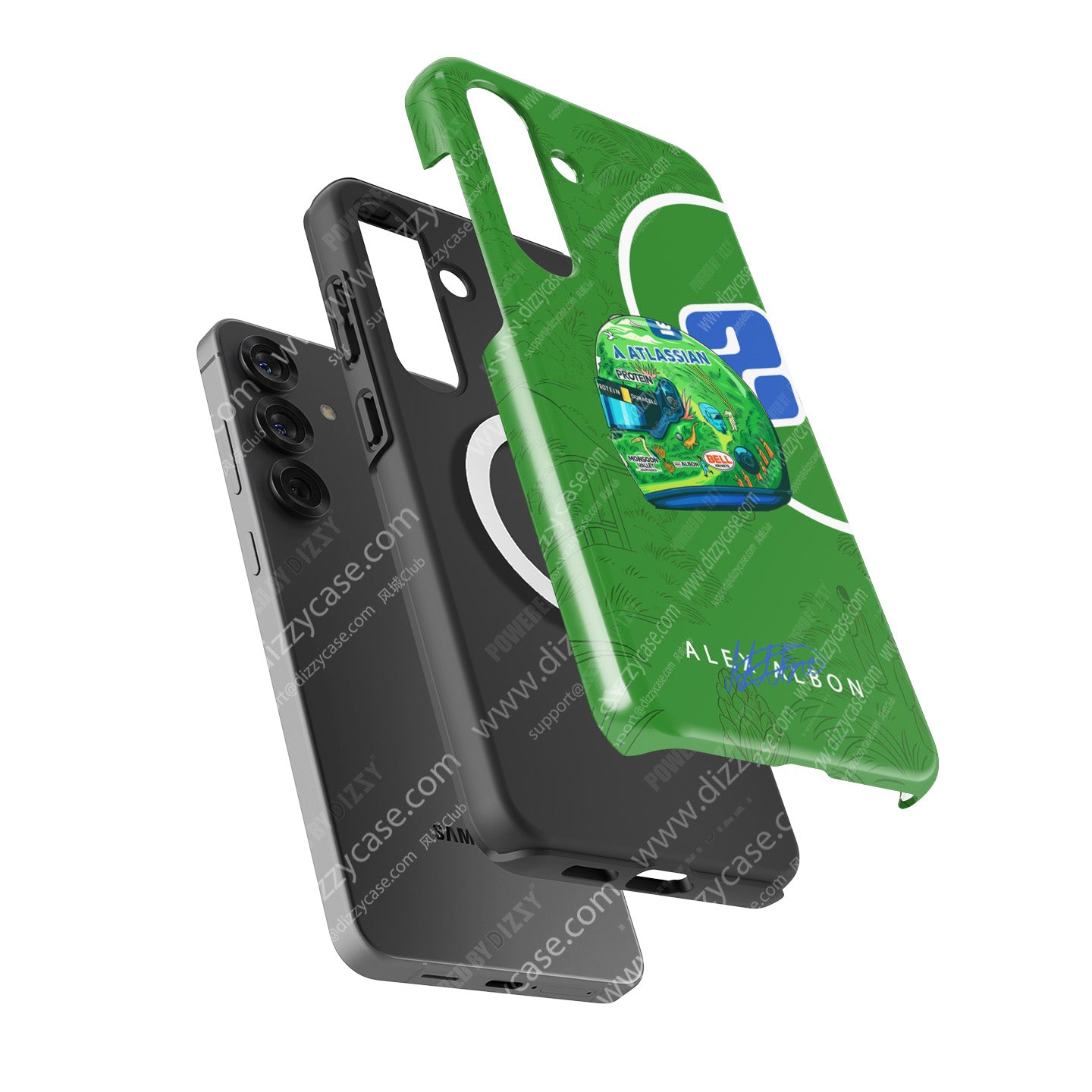 Alex Albon 2025 Singapore GP Helmet Phone Case – UNICEF Charity Edition for Samsung