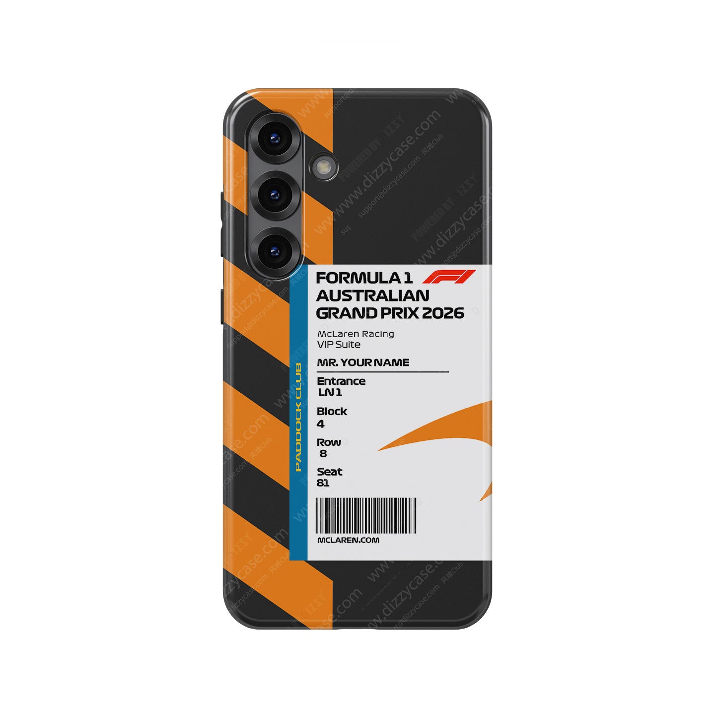 McLaren 2026 Australia VIP Custom Name Samsung Case