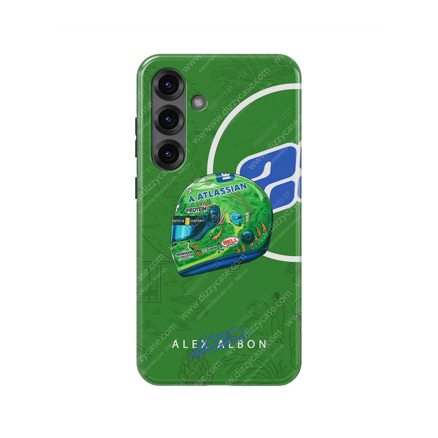 Alex Albon 2025 Singapore GP Helmet Phone Case – UNICEF Charity Edition for Samsung