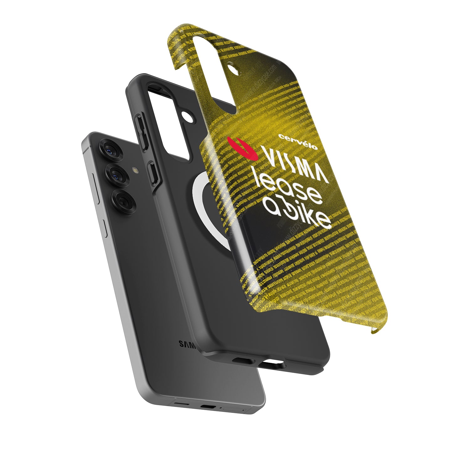 Team Visma–Lease a Bike 2025 TDF Special Edition Phone Case – Yellow & Black Stripes (Samsung Galaxy) | DIZZY CASE