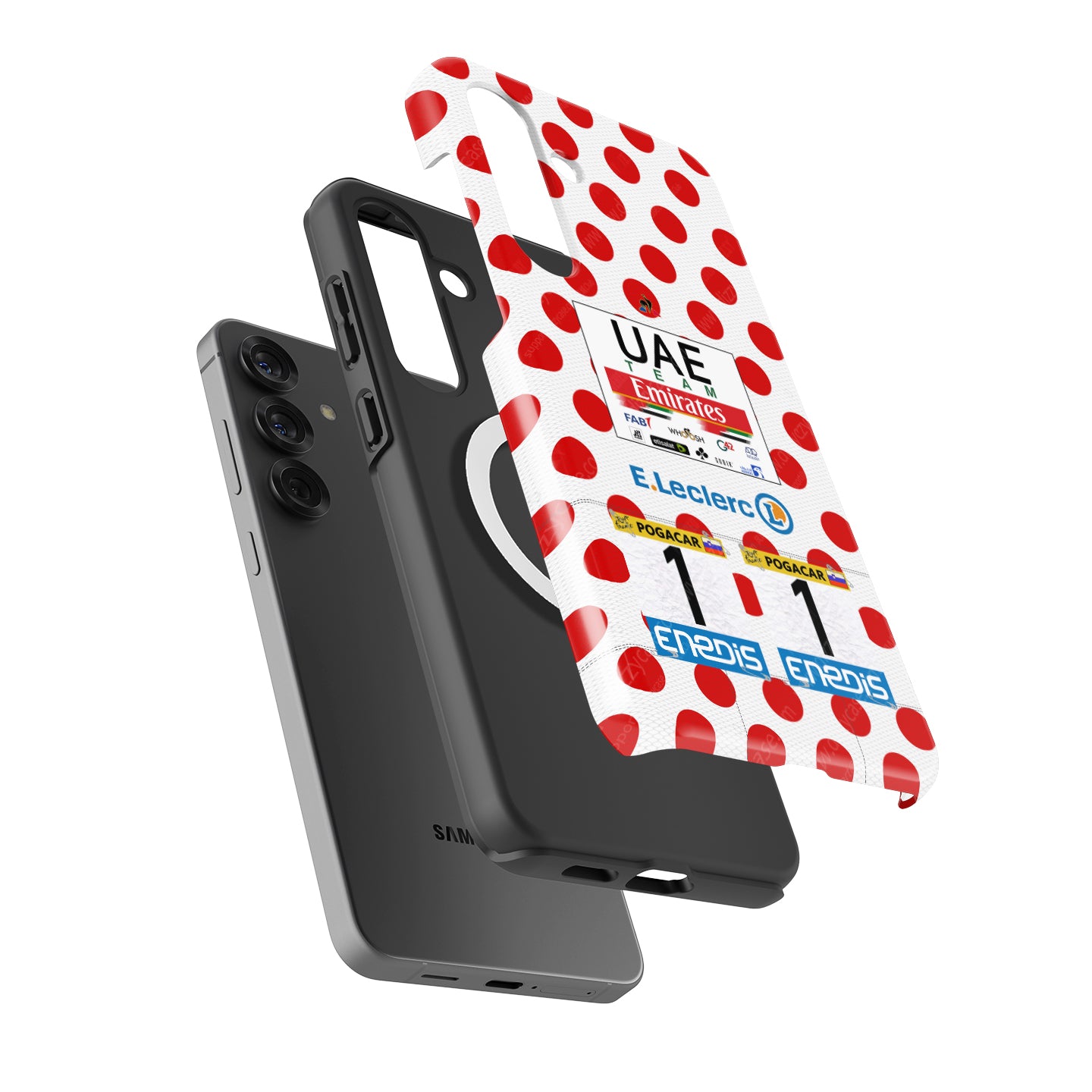 Tadej Pogačar 2025 Tour de France Polka Dot Jersey Phone Case – King of the Mountains Design (for Samsung) | DIZZY CASE