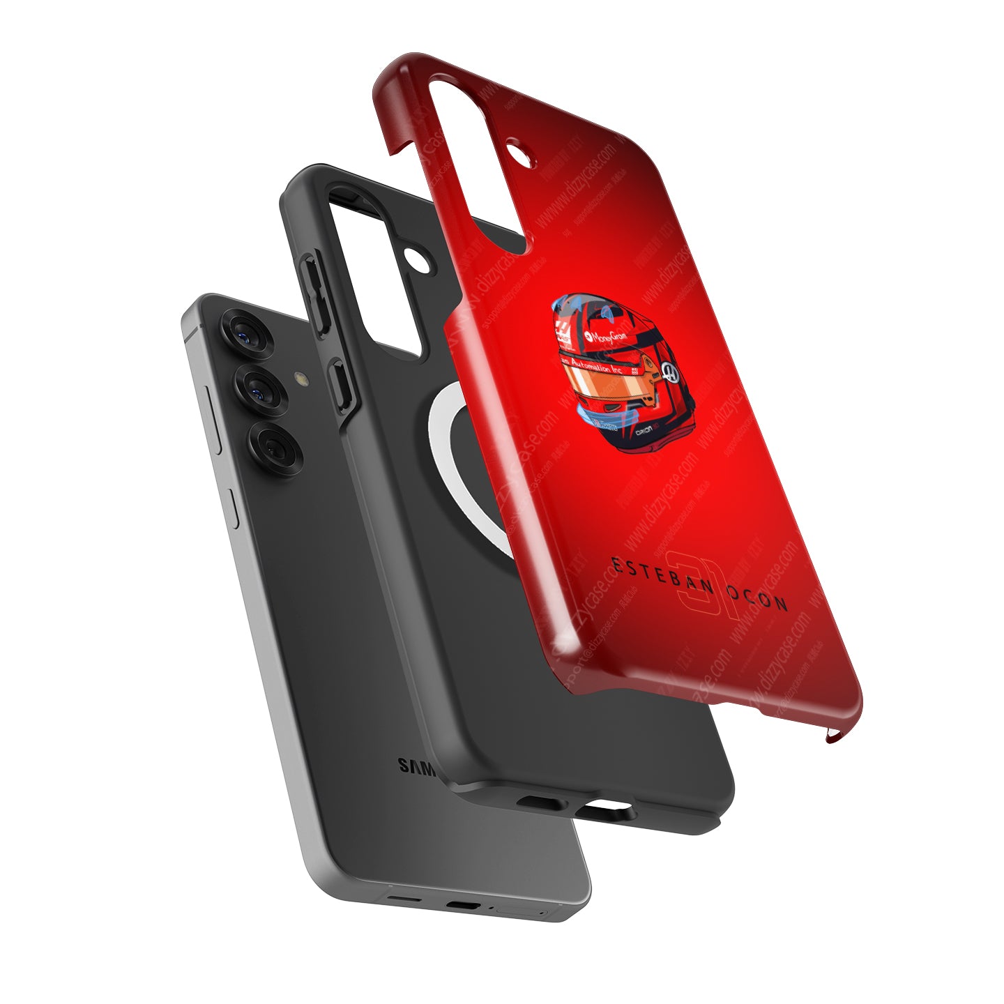 Esteban Ocon 2025 Helmet Phone Case – Red 31 Design for Samsung Galaxy (Haas Tribute) | DIZZY CASE