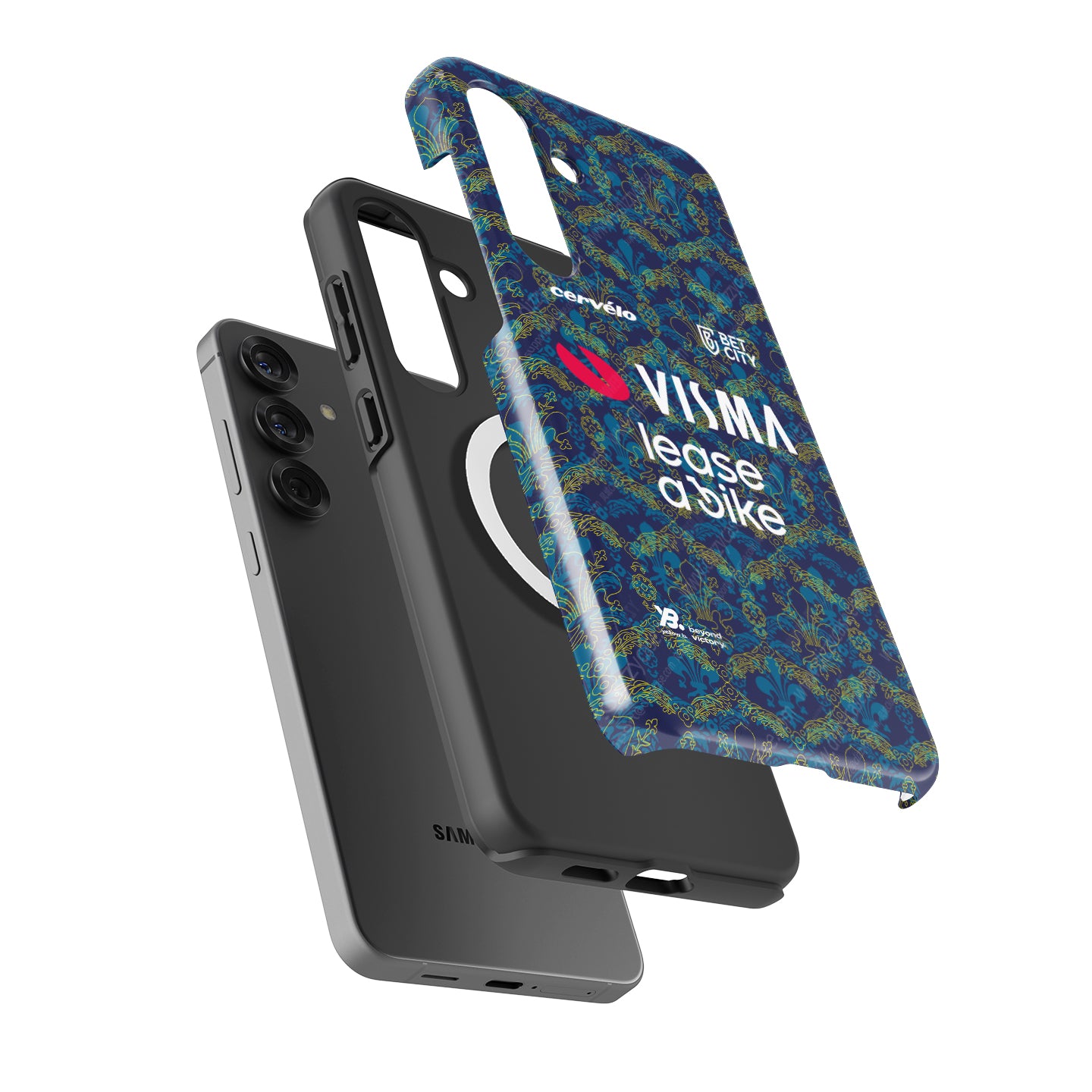 Coque de téléphone Tadej Pogacar 2024 Dual Triumph jaune et rose en jersey par DIZZY