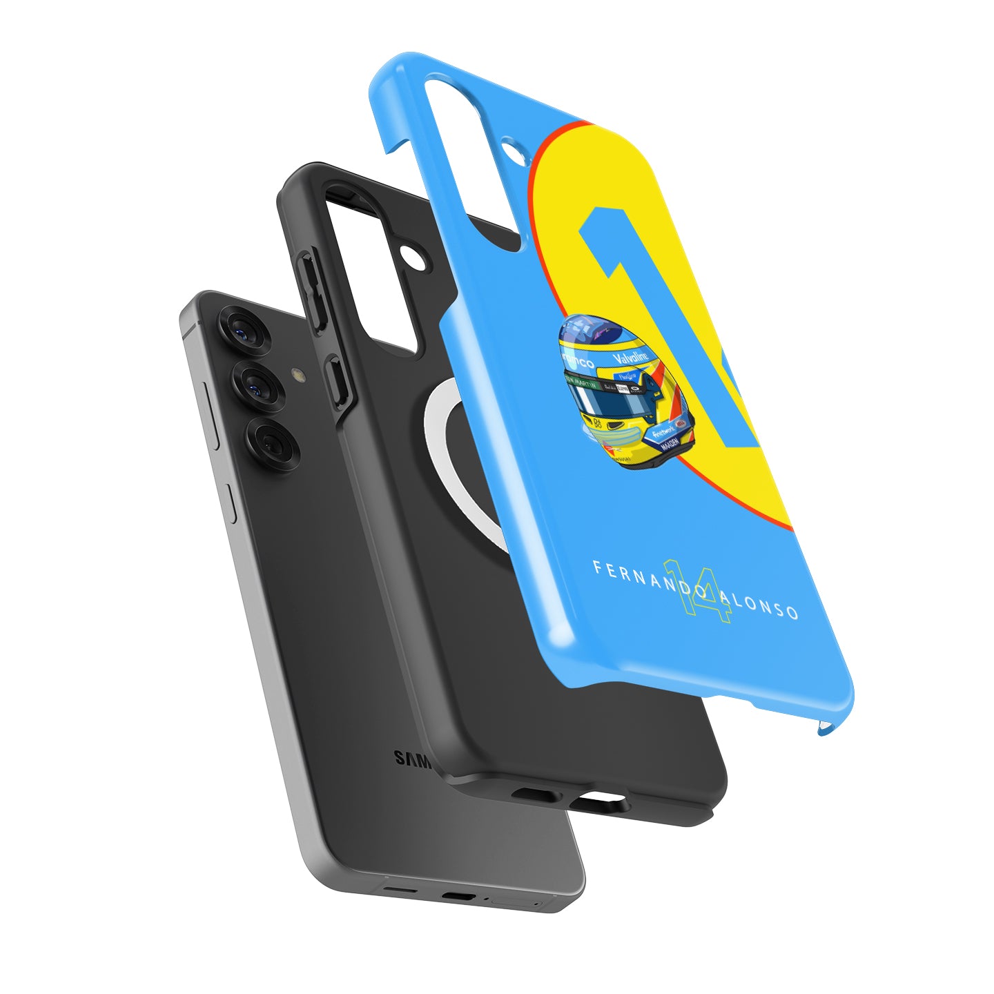 Fernando Alonso 2025 Helmet Phone Case – Aston Martin Livery (For Samsung) | DIZZY CASE