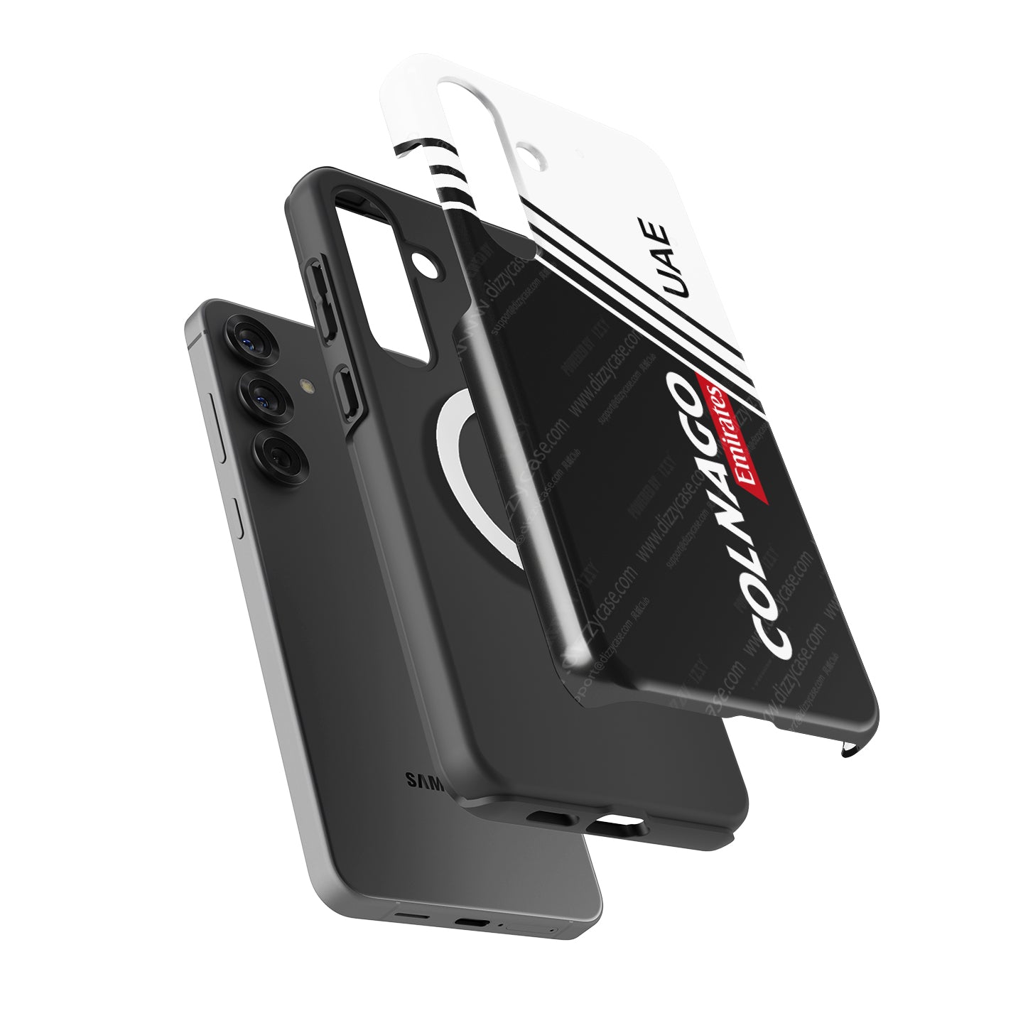UAE Team 2025 Colnago V5Rs Livery Phone Case – Black & White Edition (for Samsung)