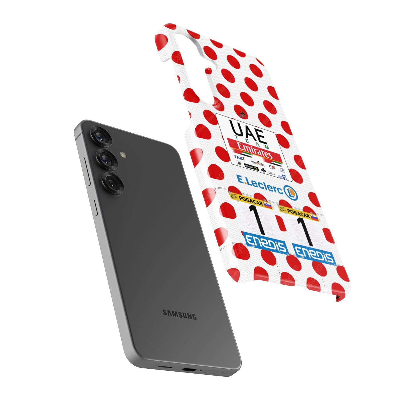 Tadej Pogačar 2025 Tour de France Polka Dot Jersey Phone Case – King of the Mountains Design (for Samsung) | DIZZY CASE