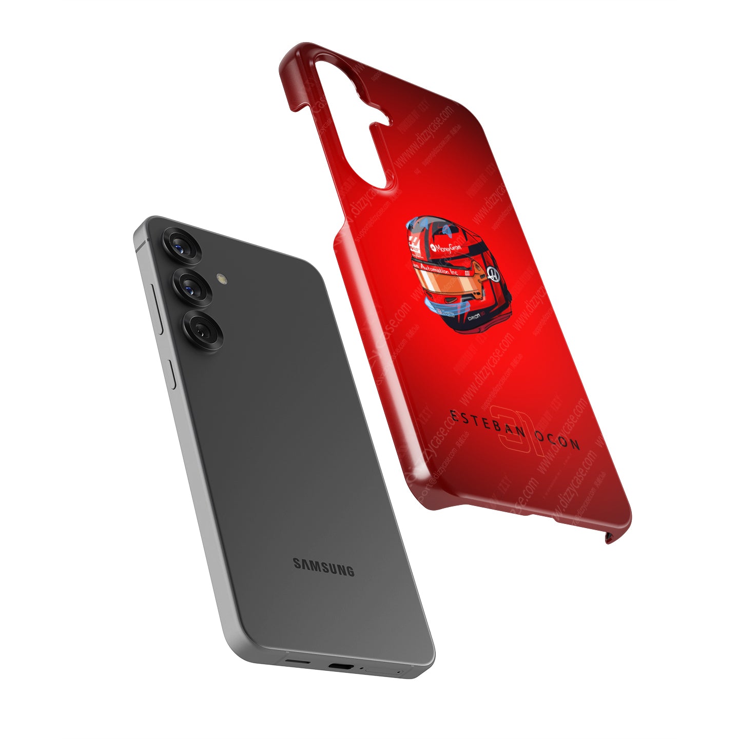 Esteban Ocon 2025 Helmet Phone Case – Red 31 Design for Samsung Galaxy (Haas Tribute) | DIZZY CASE