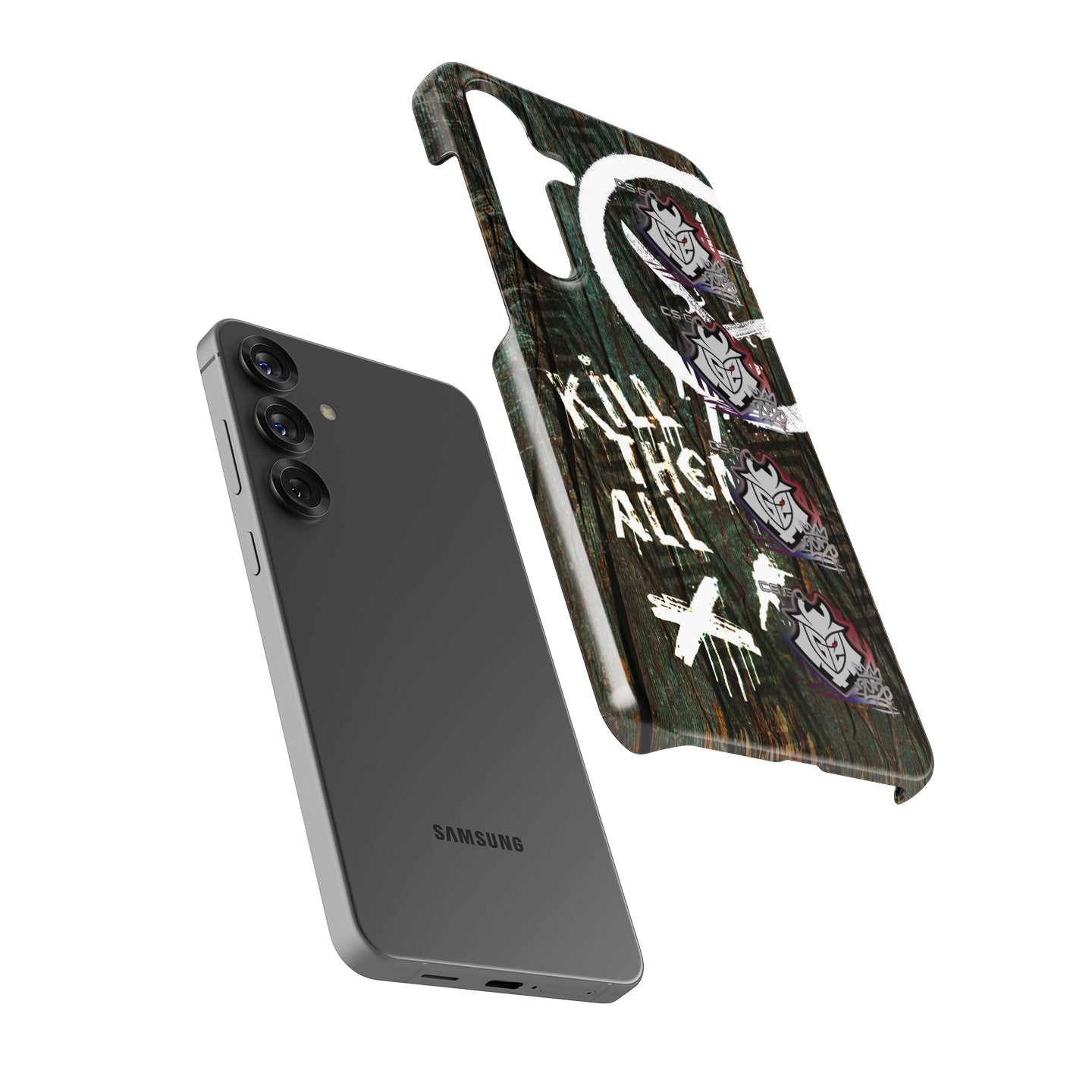 CS2 CSGO Phone Case - AK-47 Wasteland Rebel Skin with G2 Esports RMR 2020 Stickers - Samsung Models