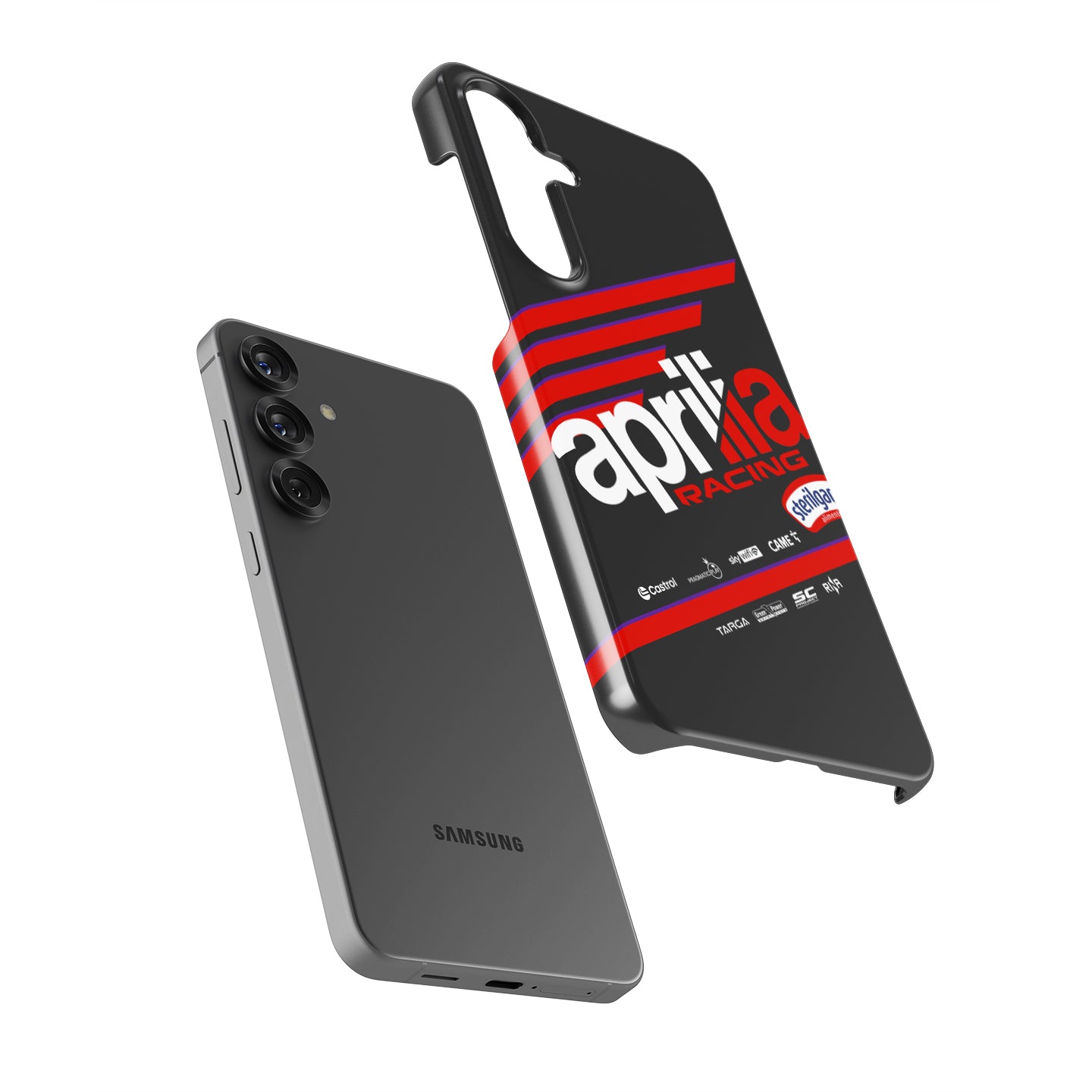 Aprilia Racing MotoGP 2025 Phone Case – Red & Black Striped Design for Samsung Galaxy | DIZZY CASE