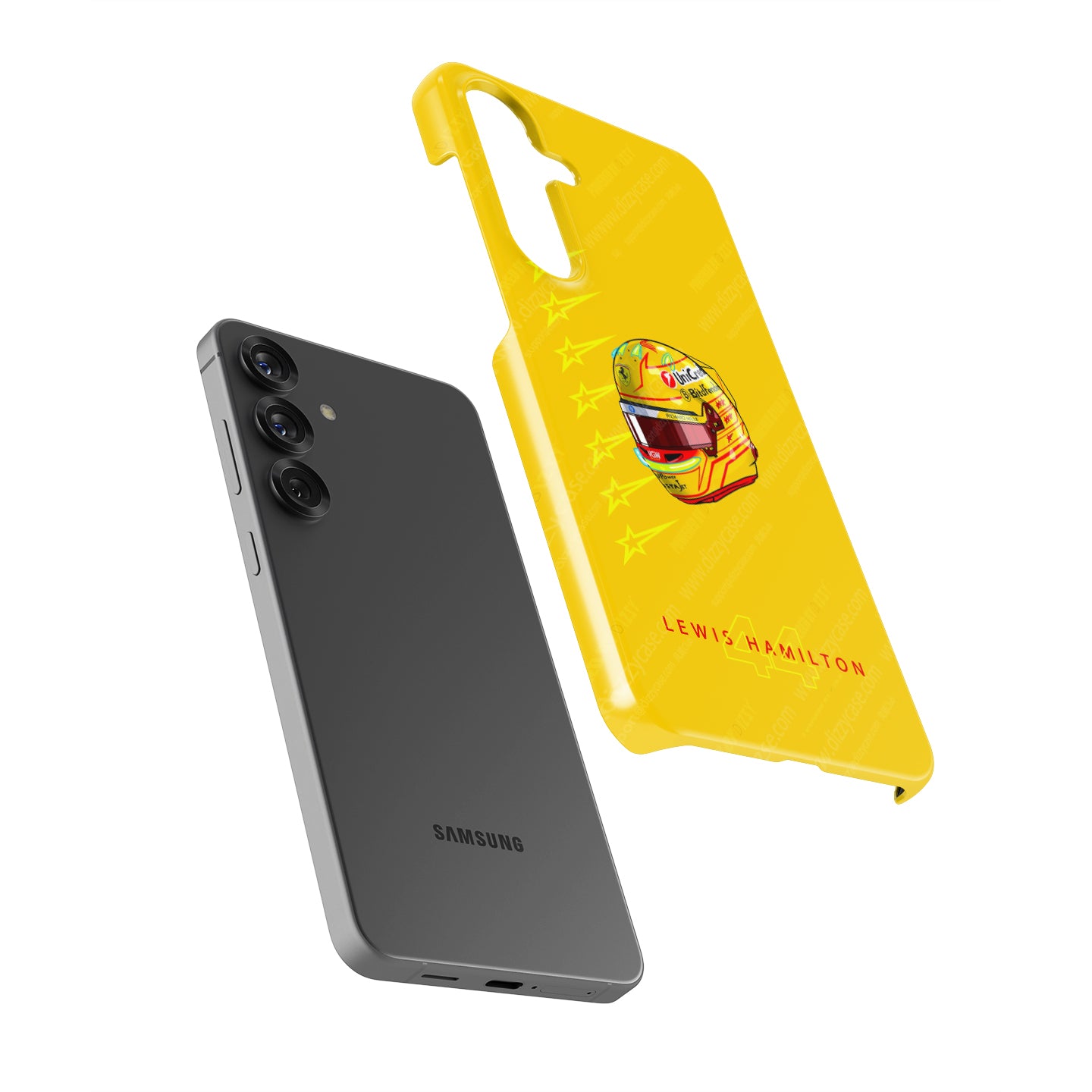 Lewis Hamilton 2025 Ferrari Helmet Phone Case – Yellow Legacy Design for Samsung Galaxy | DIZZY CASE