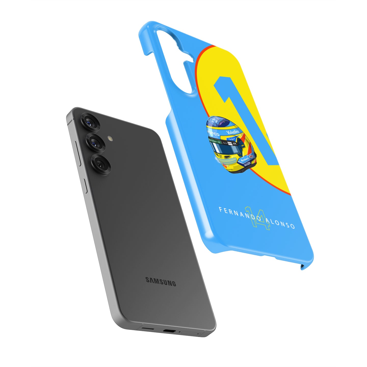 Fernando Alonso 2025 Helmet Phone Case – Aston Martin Livery (For Samsung) | DIZZY CASE