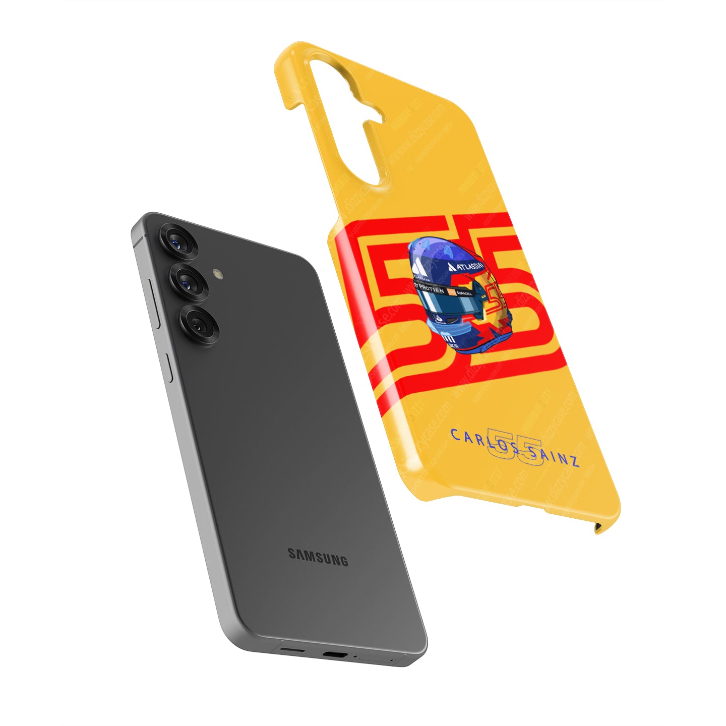Carlos Sainz 2025 Helmet Tribute Phone Case – Red & Yellow 55 Design for Samsung Galaxy | DIZZY CASE