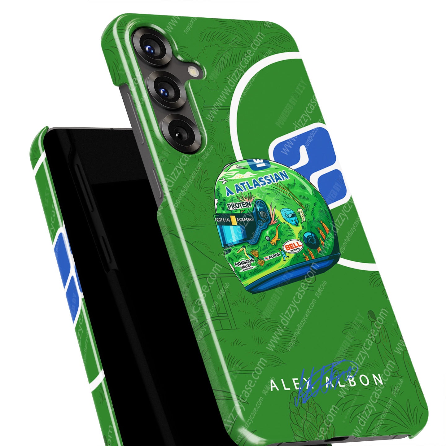 Alex Albon 2025 Singapore GP Helmet Phone Case – UNICEF Charity Edition for Samsung
