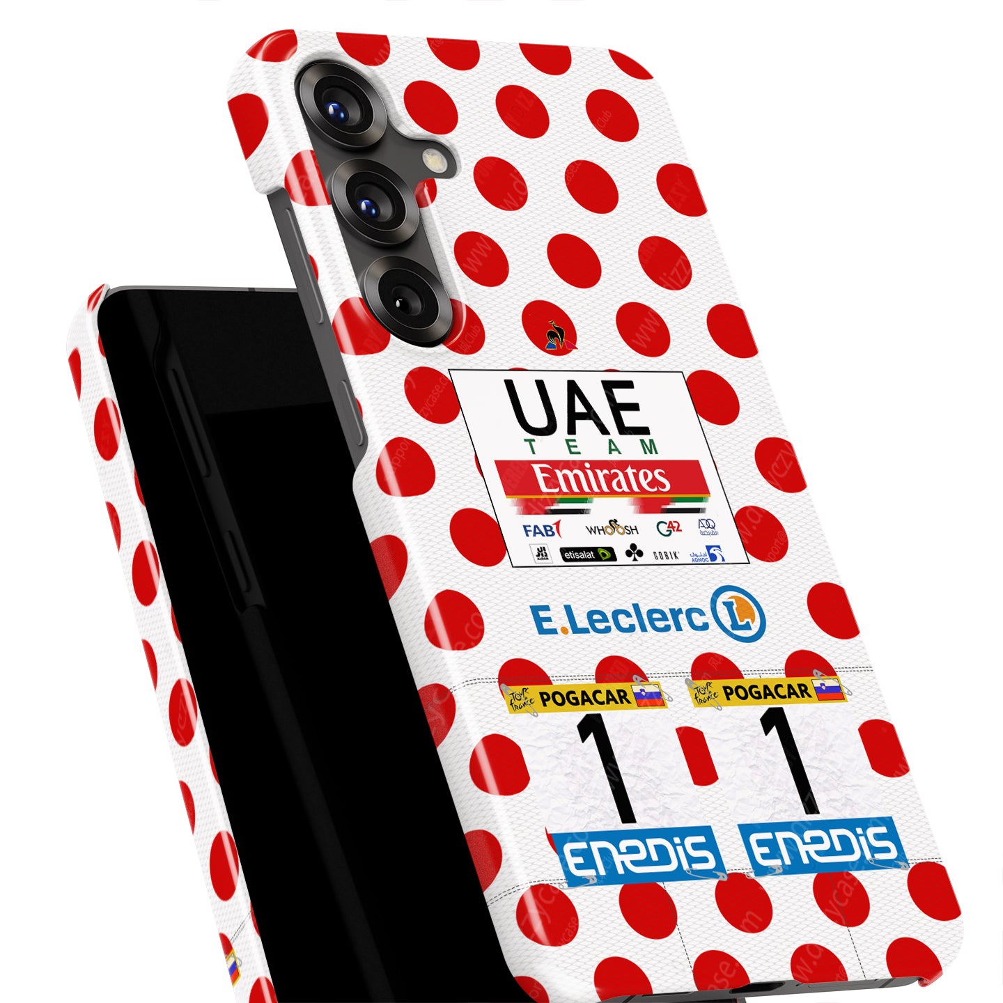 Tadej Pogačar 2025 Tour de France Polka Dot Jersey Phone Case – King of the Mountains Design (for Samsung) | DIZZY CASE