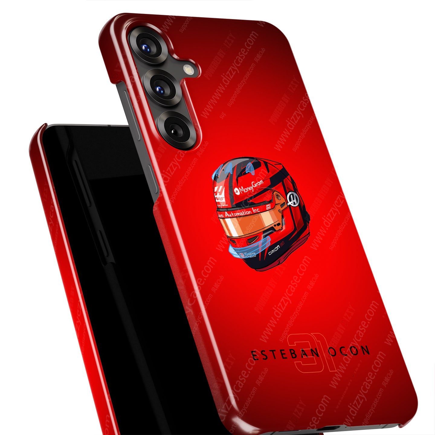Esteban Ocon 2025 Helmet Phone Case – Red 31 Design for Samsung Galaxy (Haas Tribute) | DIZZY CASE