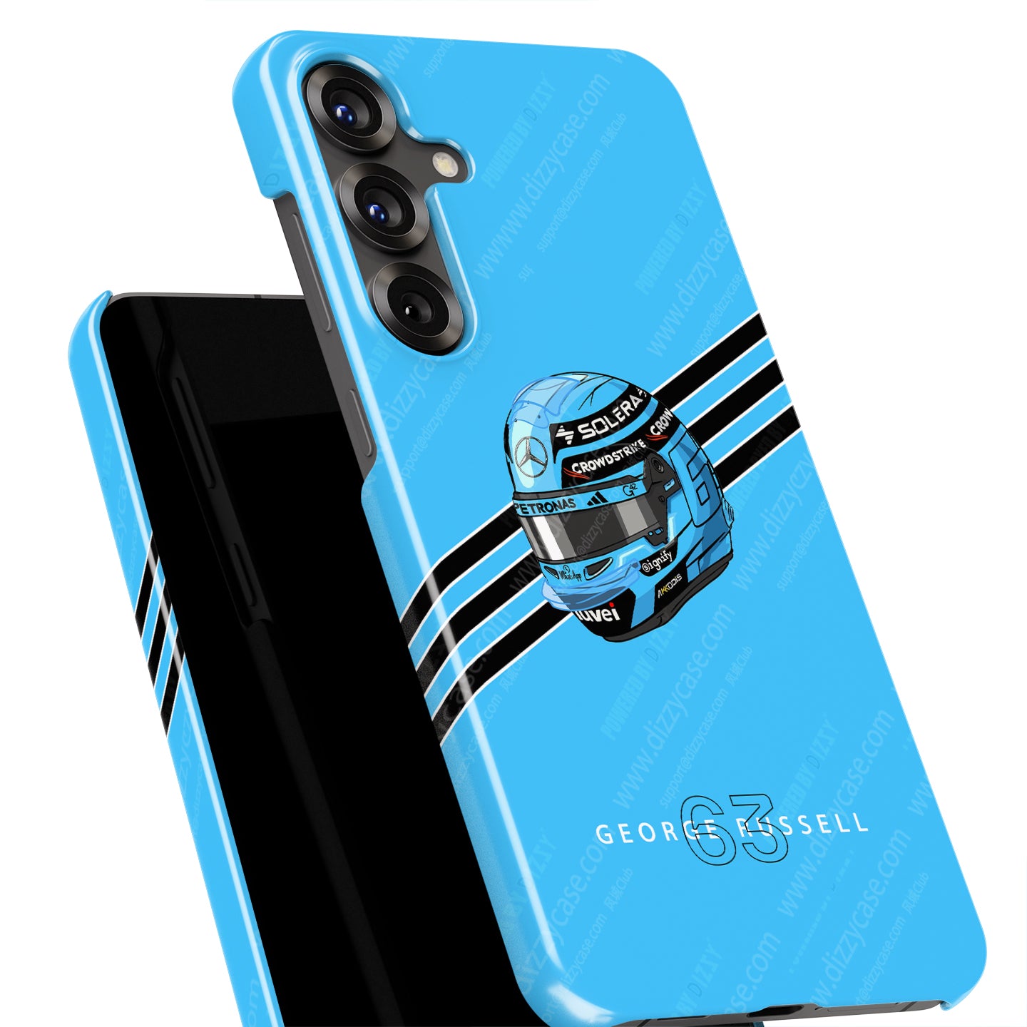 George Russell 2025 Helmet Phone Case – Light Blue F1 Design for Samsung Galaxy | DIZZY CASE