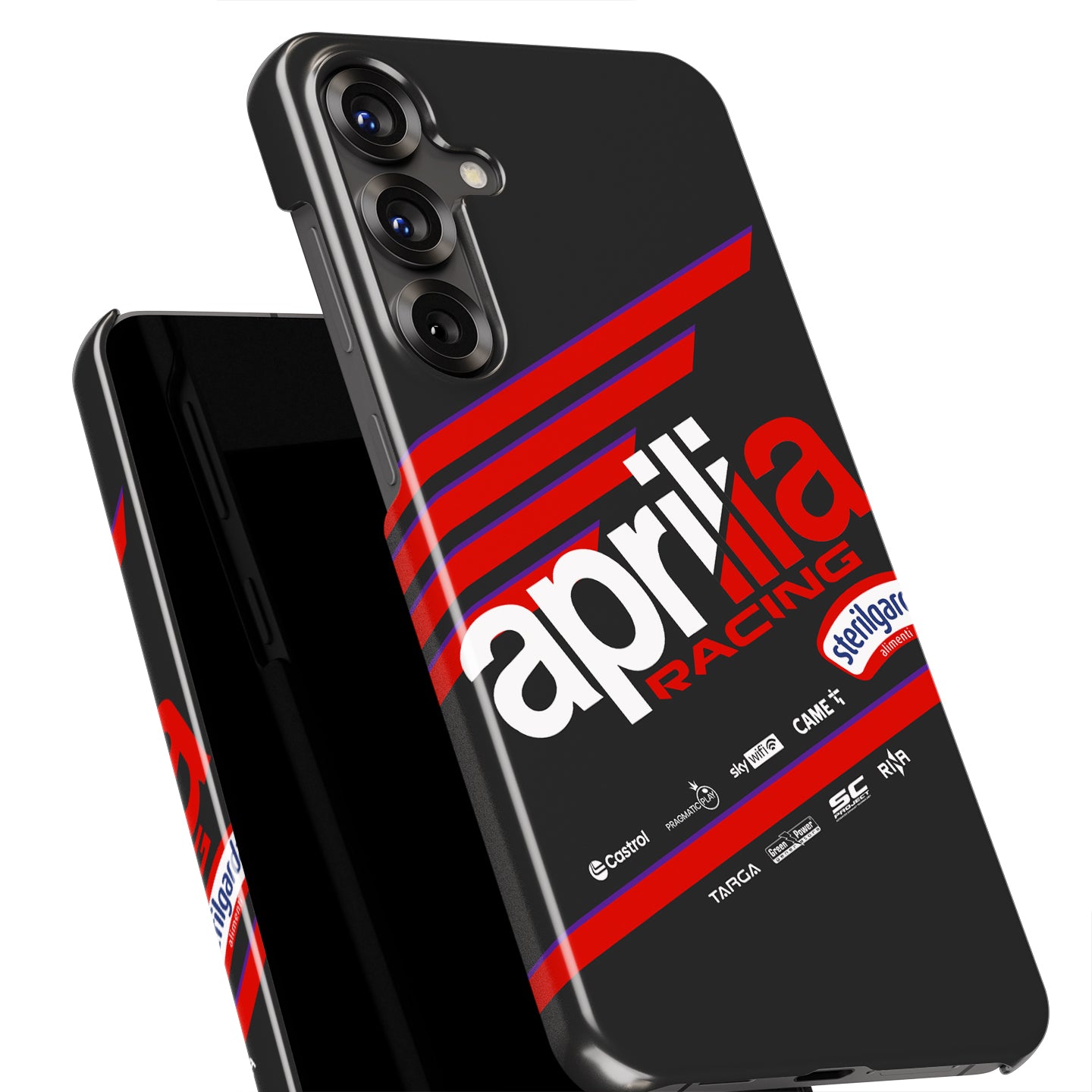 Aprilia Racing MotoGP 2025 Phone Case – Red & Black Striped Design for Samsung Galaxy | DIZZY CASE