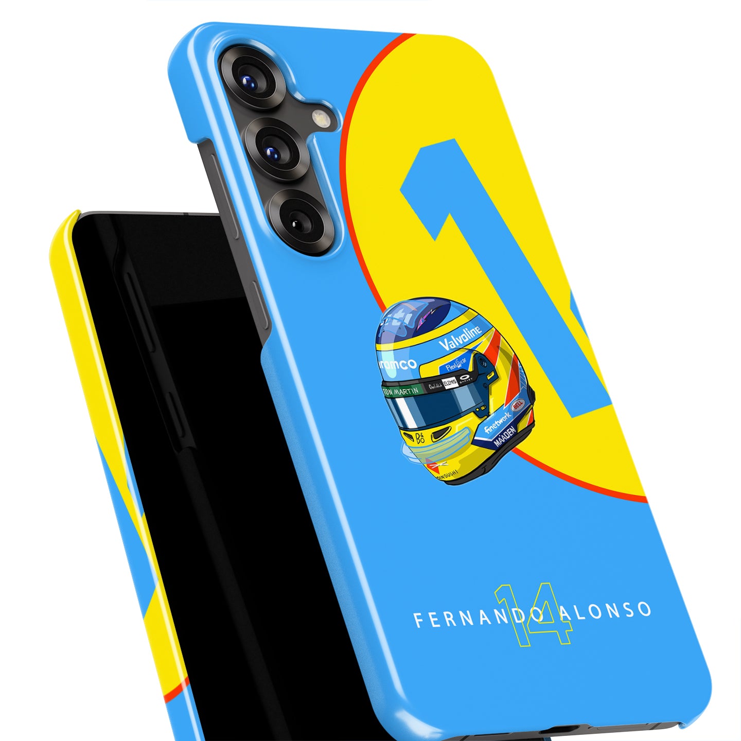 Fernando Alonso 2025 Helmet Phone Case – Aston Martin Livery (For Samsung) | DIZZY CASE