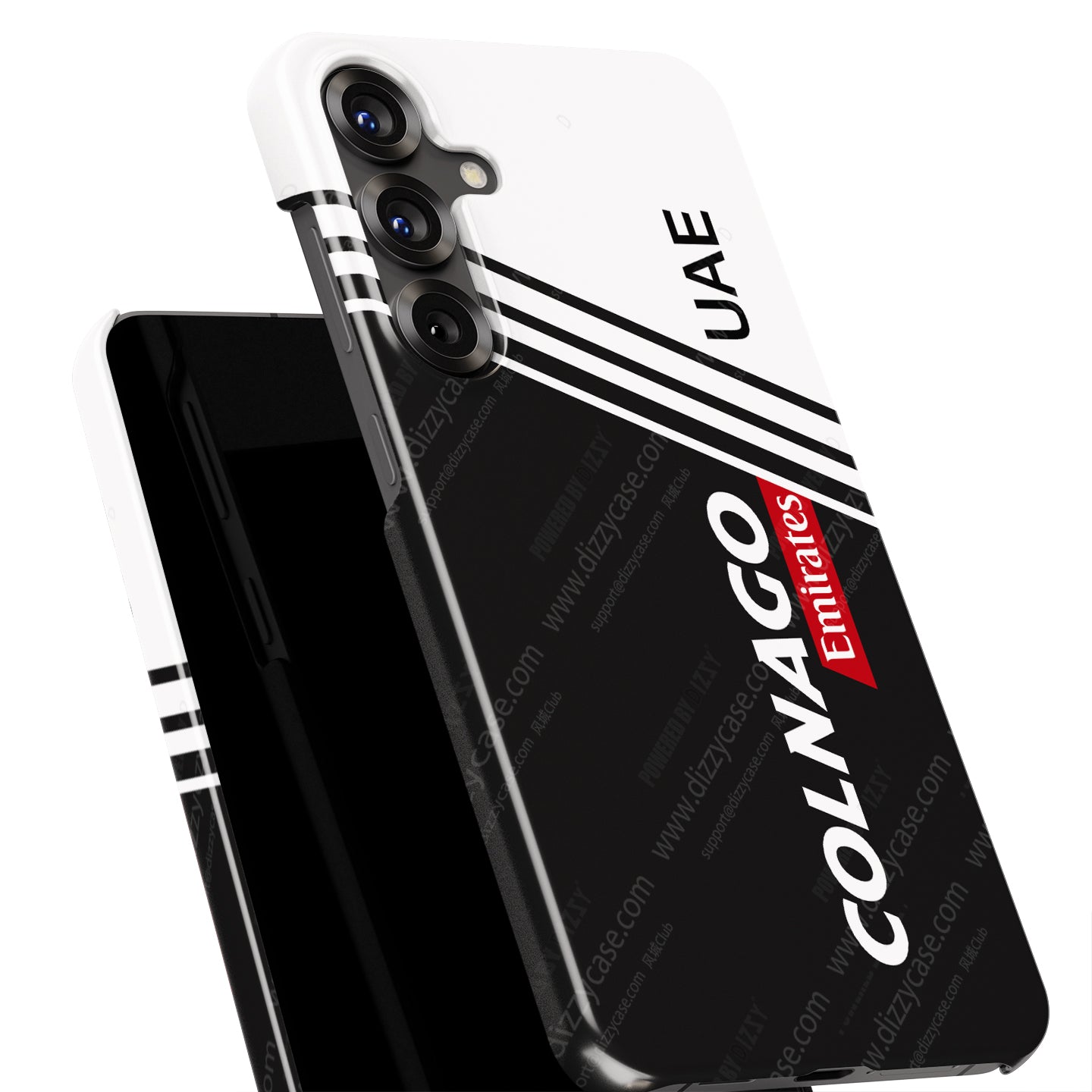 UAE Team 2025 Colnago V5Rs Livery Phone Case – Black & White Edition (for Samsung)