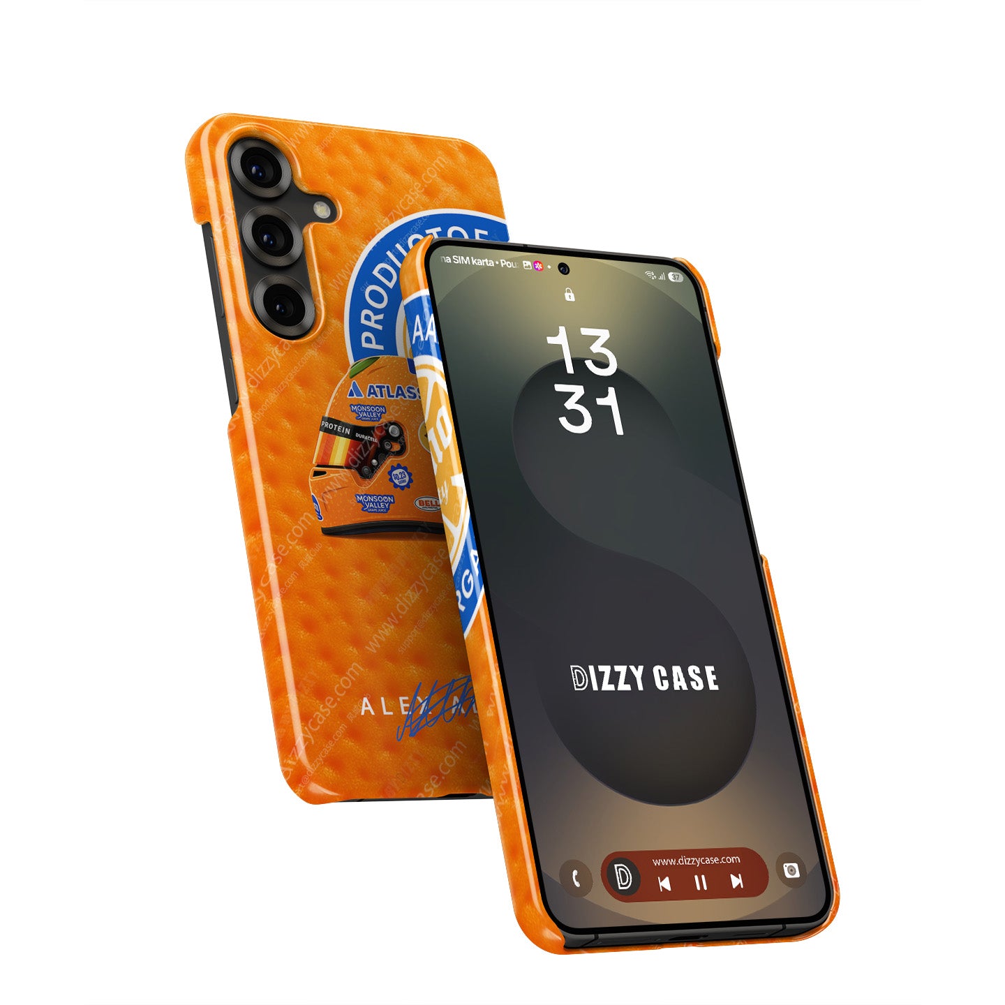 Alex Albon 2025 Miami GP Helmet Phone Case – Florida Orange Edition for Samsung Galaxy