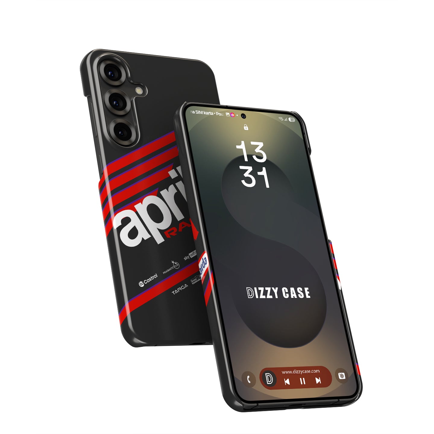 Aprilia Racing MotoGP 2025 Phone Case – Red & Black Striped Design for Samsung Galaxy | DIZZY CASE
