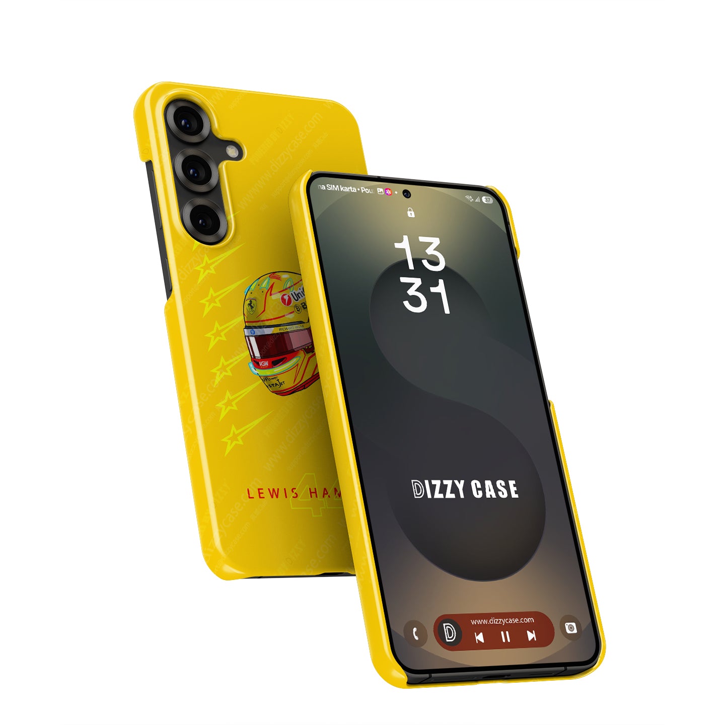 Lewis Hamilton 2025 Ferrari Helmet Phone Case – Yellow Legacy Design for Samsung Galaxy | DIZZY CASE