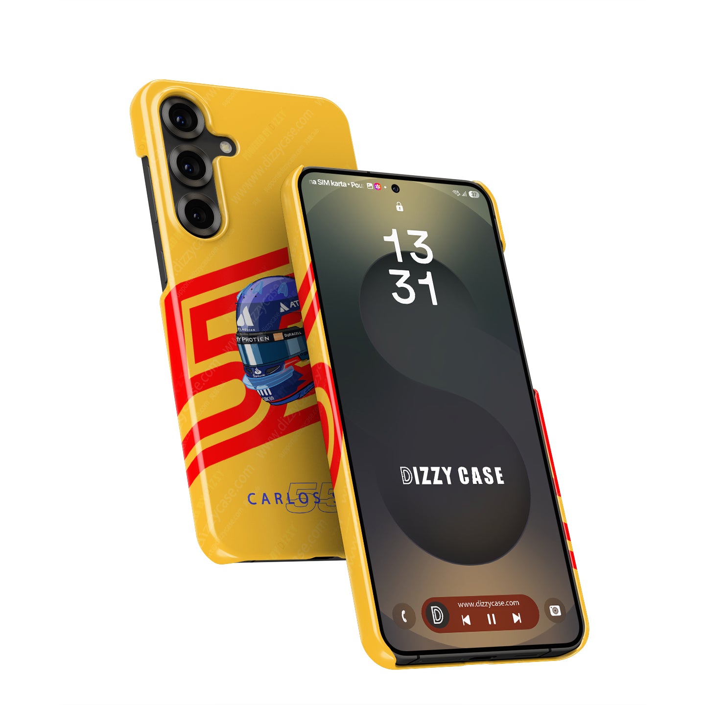 Carlos Sainz 2025 Helmet Tribute Phone Case – Red & Yellow 55 Design for Samsung Galaxy | DIZZY CASE